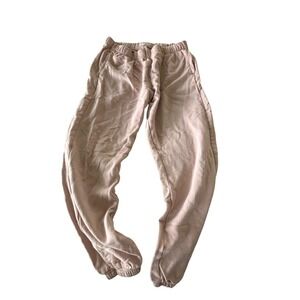 Pact Pink Sweatpants Lounge Pants Elastic Waist Drawstring Casual Size L